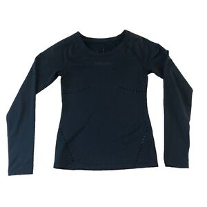 Nike Pro HyperWarm Womens Long Sleeve‎ Pullover Top Keyhole Black Running Active